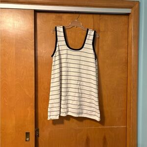 ASOS Cream Striped Tank with Black Trim